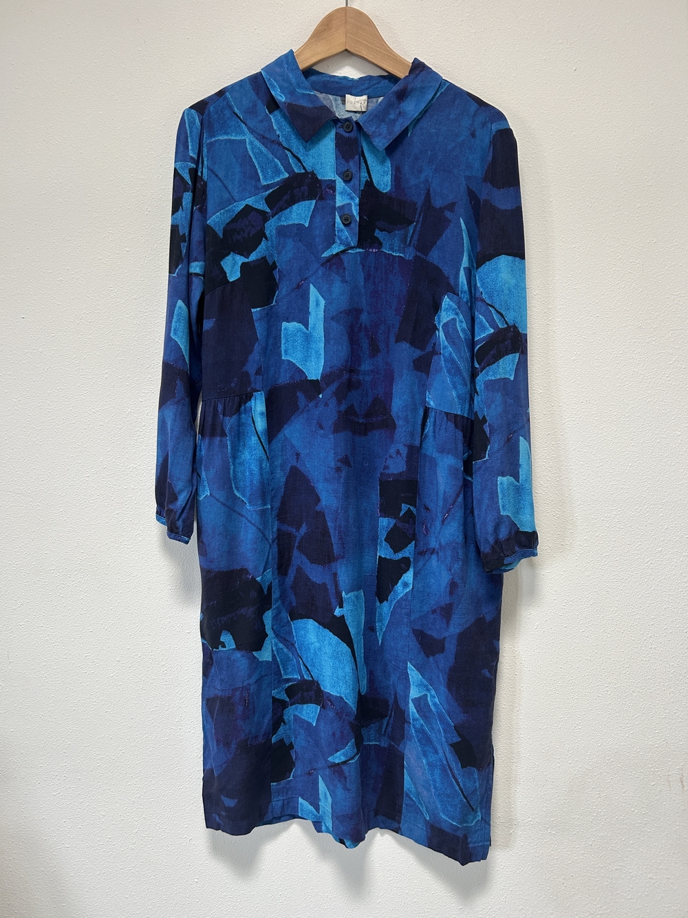 Poetry Blue Abstract Print Midi Dress